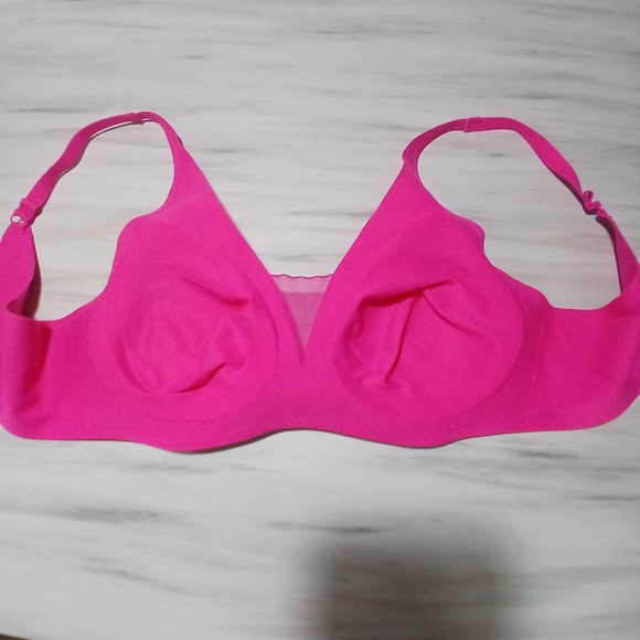 Knix Shadow Mesh T-Shirt Bra Shocking Pink Wireless Size Large - Picture 5 of 5